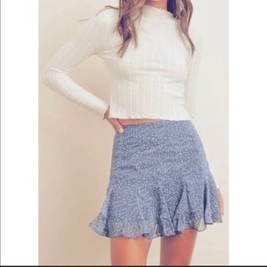 Aura Serena flared floral ruffle mini skort